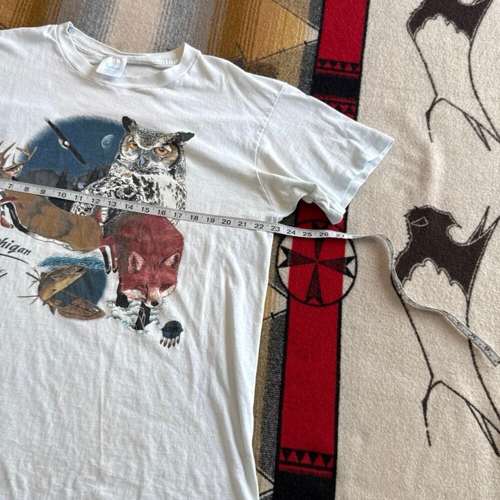 Vintage 90s Michigan Animals Outdoor Nature T-Shirt Size XL Single Stitch - Picture 8 of 9